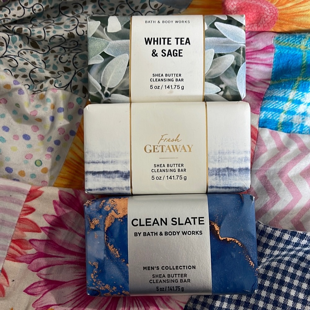 3 Bath and Body works bar of soap